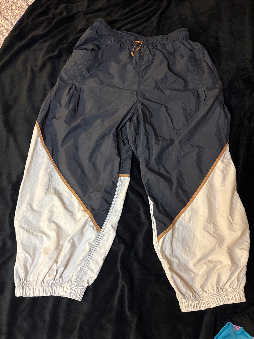 FP Movement by Free People Navy, White and Tan Colorblock Track Joggers